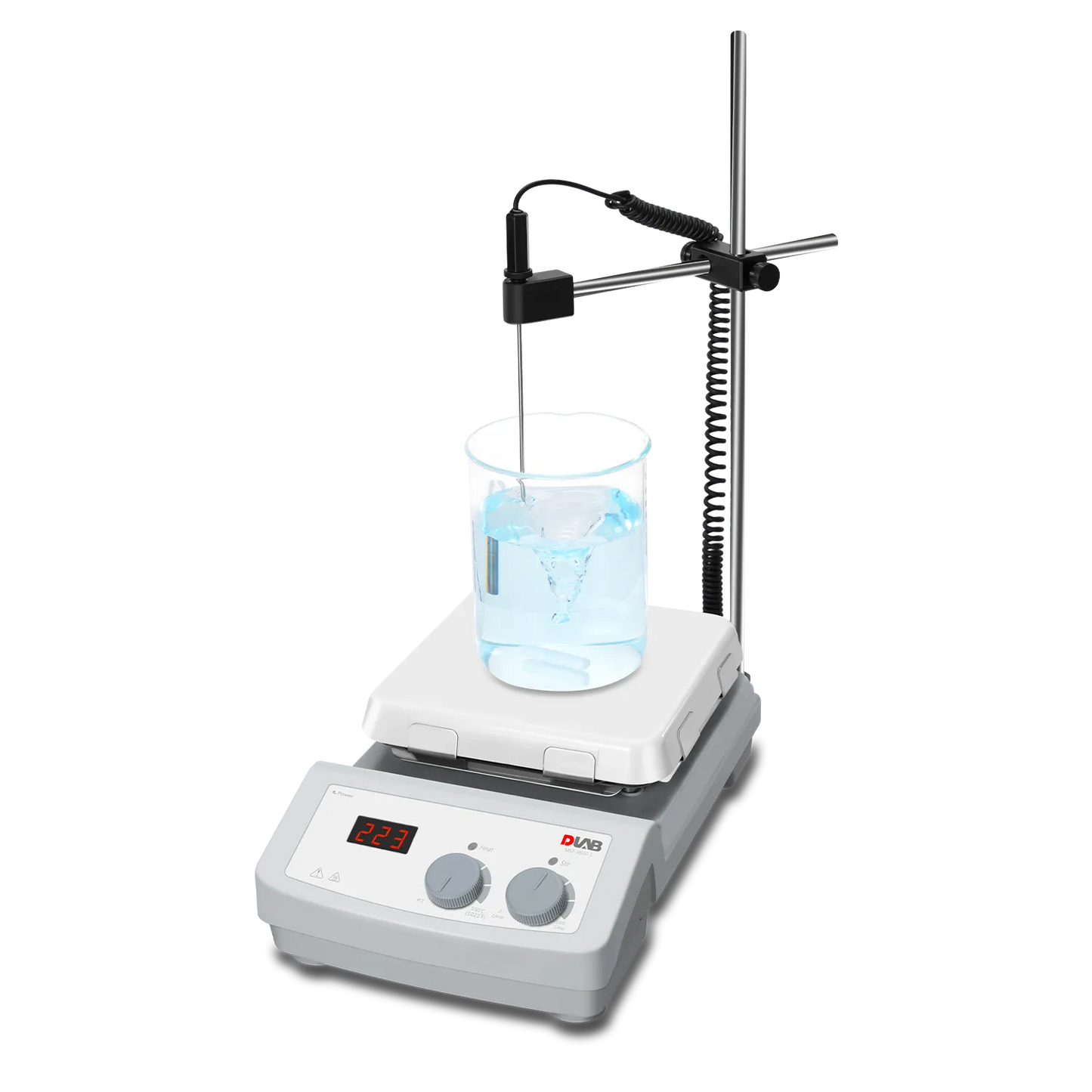 DLAB MS7-H550-S Magnetic Hotplate Stirrer, 7x7 inch Glass Ceramic Hotplate