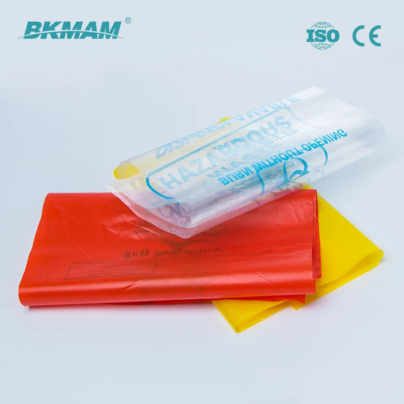 BKMAM™ Disposable Biohazard Waste Bags, Autoclavable, PP Material