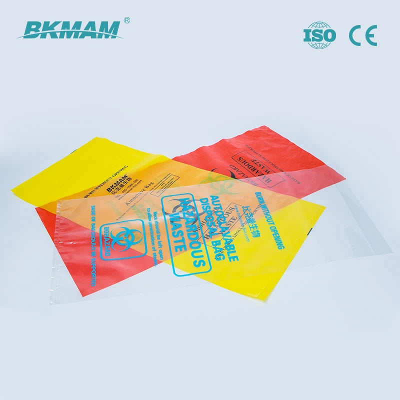 BKMAM™ Disposable Biohazard Waste Bags, Autoclavable, PP Material