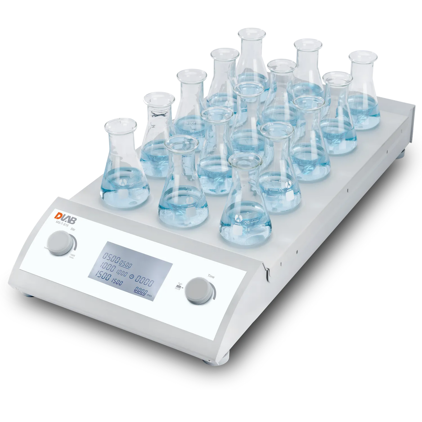 DLAB MS-T-S15 15-Channel Classic Magnetic Stirrer, Aluminium
